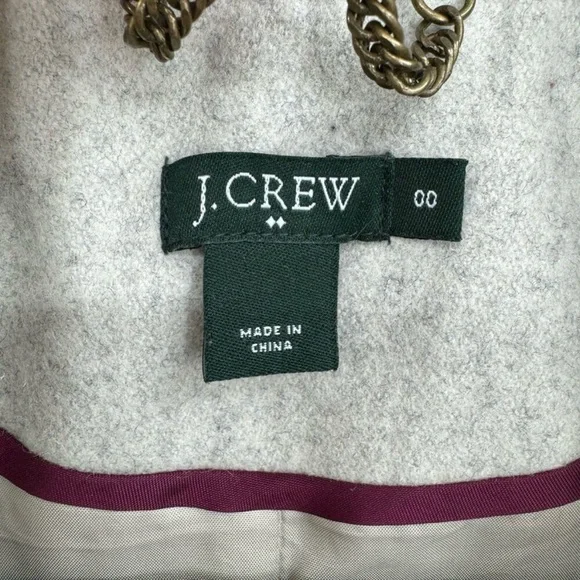J.Crew Retro Lady Day Wool Blend Mandarin Collar Pleated Peplum Peacoat - Picture 6 of 6